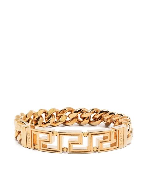 versace gold plated bracelet|versace greca chain bracelet.